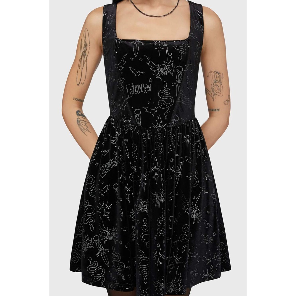 killstar X Elvira yours cruelly corset mini dress plus size